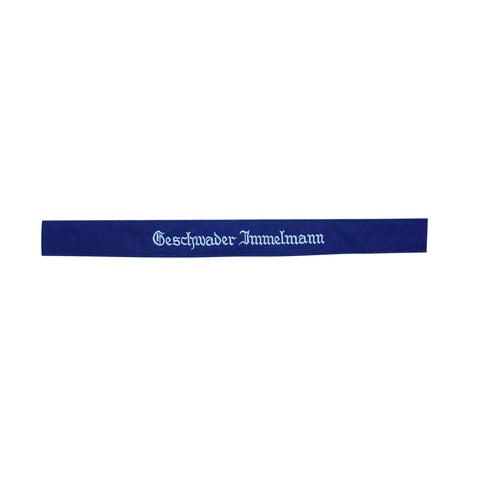 Premium WW2 Luftwaffe Geschwader Immelmann Ärmelband für Mannschaften repro – high-quality woven cuff title for enlisted ranks, not original, for reenactment and display