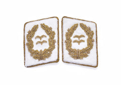 WH Luftwaffe Kragenspiegel Generalleutnant Antik Optik collar tabs reproduction with antique finish embroidery for WW2 militaria collectors, reenactment uniforms, and historical displays