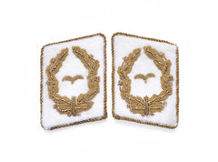 WH Luftwaffe Kragenspiegel Generalmajor Antik Optik collar tabs reproduction with antique finish embroidery for WW2 militaria collectors, reenactment uniforms, and historical displays
