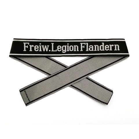 WW2 German Freiw. Legion Flandern BEVO woven cuff title WH sleeve band reproduction militaria accessory