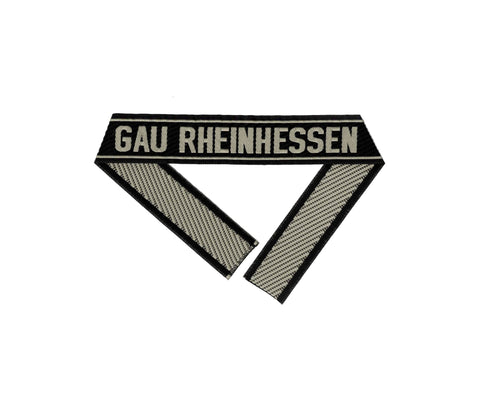 WW2 German Gau Rheinhessen BEVO woven cuff title sleeve band reproduction militaria accessory
