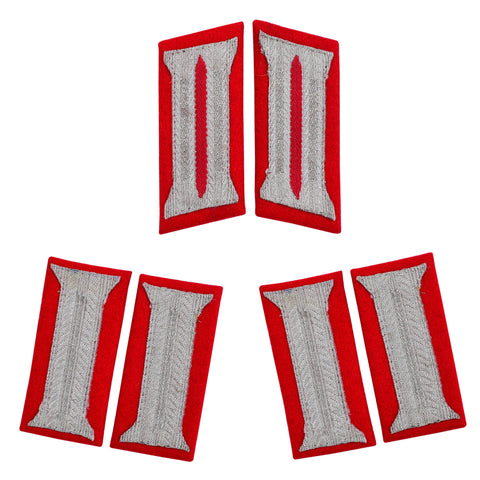 WW2 German Artillerie Kragenspiegel and sleeve insignia set reproduction for artillery parade uniform jacket, collectors, reenactment, and historical military display