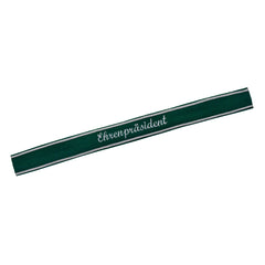 Premium Ehrenpräsident Verein Ärmelband silver embroidery on dark green felt repro – high-quality handgestickt cuff title for honorary president club uniforms, not original, for collectors and display