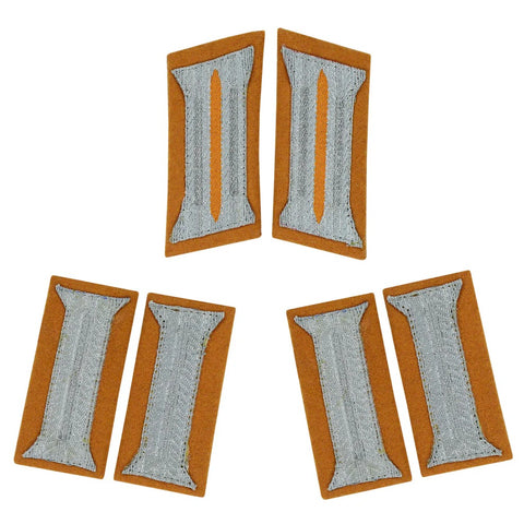 WW2 German Feldgendarmerie Kragenspiegel and sleeve insignia set reproduction for parade uniform jacket, military police collectors, reenactment, and historical display