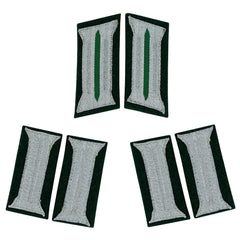 WW2 German Gebirgstruppe Kragenspiegel and sleeve insignia set reproduction for mountain troops parade uniform jacket, collectors, reenactment, and historical military display