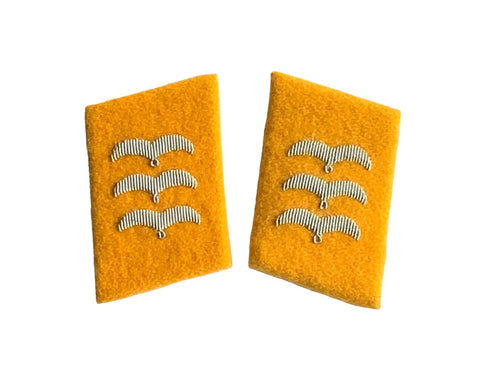 WW2 German Luftwaffe Feldwebel Flieger Kragenspiegel collar tabs reproduction with embroidered NCO rank insignia for collectors, reenactment uniforms, and historical military displays