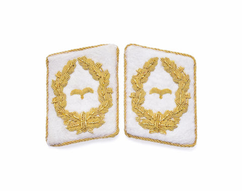WW2 German Luftwaffe Generalmajor gold collar tabs (Kragenspiegel) reproduction, high-quality embroidered military insignia for collectors and reenactment uniforms