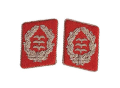 WW2 German Luftwaffe Oberst der Flakartillerie Kragenspiegel collar tabs reproduction with embroidered senior Flak officer insignia for collectors, reenactment uniforms, and historical military displays