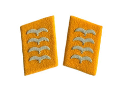 WW2 German Luftwaffe Stabsfeldwebel Flieger Kragenspiegel collar tabs reproduction with embroidered senior NCO insignia for collectors, reenactment uniforms, and historical military displays