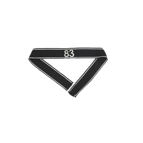 Premium elite hand embroidered number 83 Ärmelband officer version repro – high-quality handgestickt cuff title with numeral 83 for German officer uniforms, not original, for reenactment and display