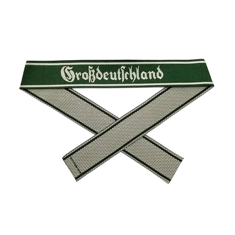WW2 German Großdeutschland dark green BEVO woven cuff title WH sleeve band reproduction militaria accessory