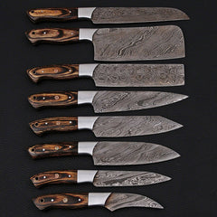 Custom Handmade Damascus BBQ / Kitchen Chef Knives set. Gift For Anniversary / Mother day Gift/ Gift For Everyone (CH-42)