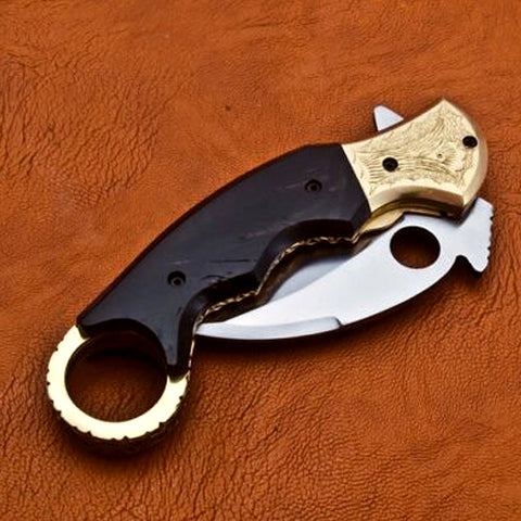 Custom Handmade Damascus Steel Pocket Knife Folding Knife Blade / Hunting / Camping (PK-06)