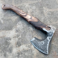 Custom Handmade Carbon Steel Viking Axes Wood Outdoor Engraved Camping Axe Gift idea (X-06)