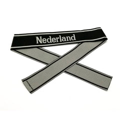 WW2 German Bevo Cuff title ''Nederland'' woven cuff