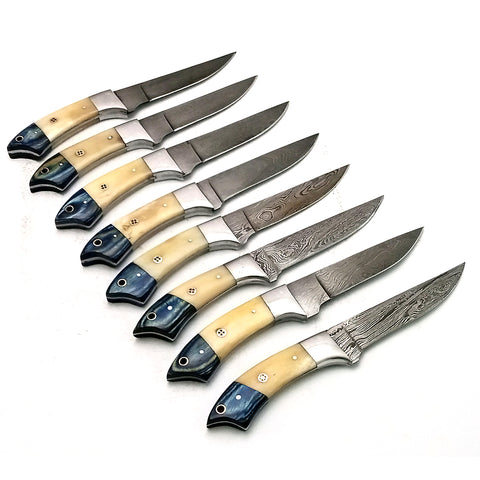 Custom Handmade Damascus BBQ / Kitchen Chef Knives set. Gift For Anniversary / Mother day Gift/ Gift For Everyone (CH-18)