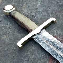 Damascus Steel viking sword / Hunting Knife  (SW-28)