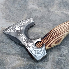 Custom Handmade Carbon Steel Viking Axes Wood Outdoor Engraved Camping Axe Gift idea (X-08)