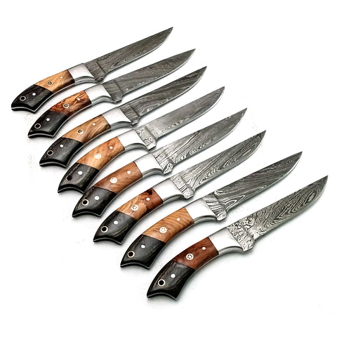 Custom Handmade Damascus BBQ / Kitchen Chef Knives set. Gift For Anniversary / Mother day Gift/ Gift For Everyone (CH-19)