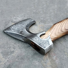 Custom Handmade Carbon Steel Viking Axes Rose Wood Outdoor Engraved Camping Axe Gift idea (X-01)