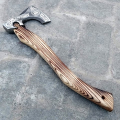 Custom Handmade Carbon Steel Viking Axes Wood Outdoor Engraved Camping Axe Gift idea (X-08)