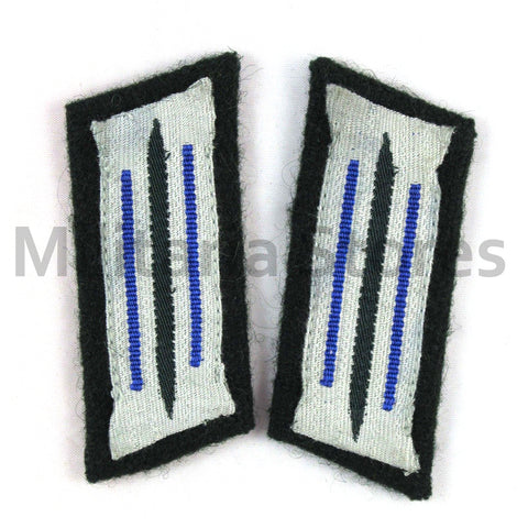 WW2 German Heer Medical EM Bevo Collar Tabs (Gray-blue)