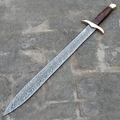 Damascus Steel viking sword / Hunting Knife  (SW-27)