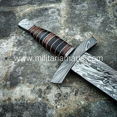 Damascus Steel viking sword / Hunting Knife  (SW-16)