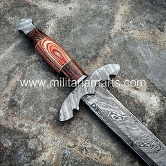 Damascus Steel viking sword / Hunting Knife  (SW-02)