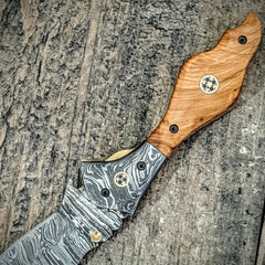 Custom Handmade Damascus Steel Pocket Knife Folding Knife Blade / Hunting / Camping (PK-02)